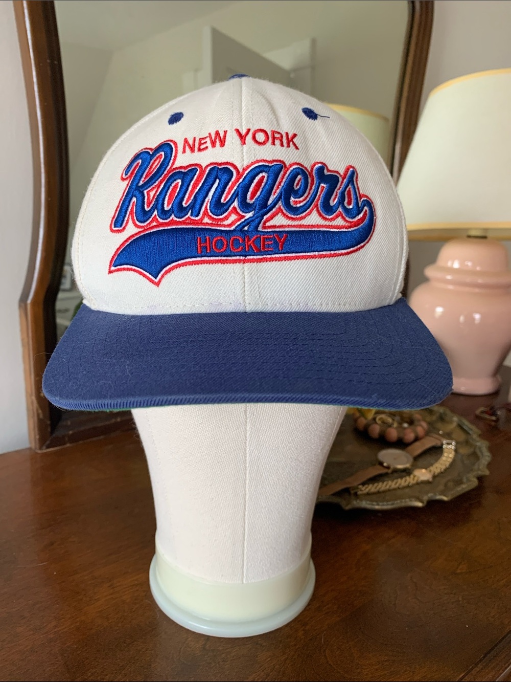 New York Rangers Hockey Cap - White and Navy